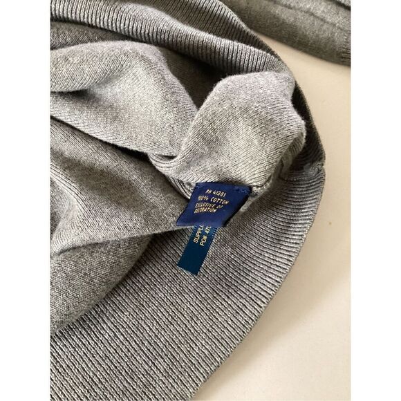 Polo Ralph Lauren V-Neck Sweater Pullover Sz 4XB Pima Cotton Gray - Picture 5 of 8